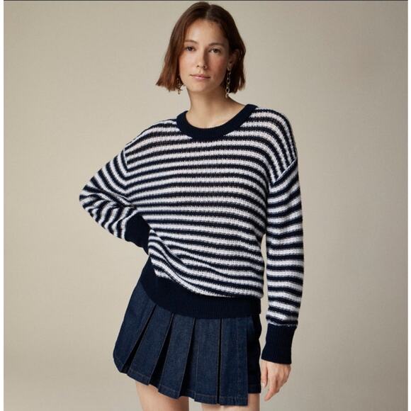 J Crew Cashmere Relaxed Crew Neck Long Sleeve Sweater US Women's XS New - Picture 1 of 8